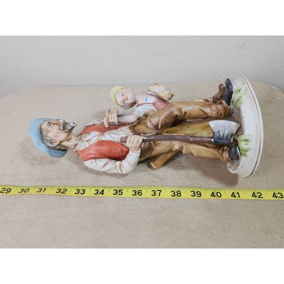 Lefton Bisque Grandpa & Boy Figurine 11" Tall Ceramic #5304 Home Decor Vintage - Picture 12 of 12